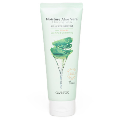 Увлажняющая очищающая пенка с алоэ вера GLAMFOX Moisture Aloe Vera Cleansing Foam 150 ml