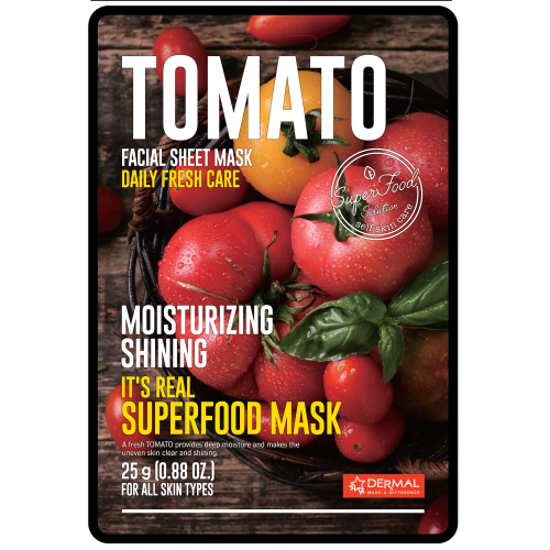 Тканевая маска It's Real Superfood Mask с экстрактом томата DERMAL It's Real Superfood Mask TOMATO
