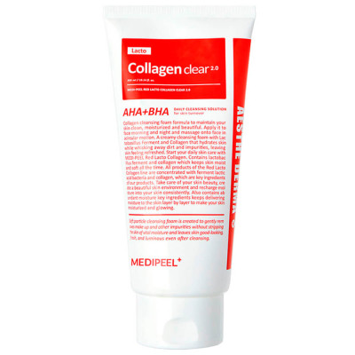 Очищающая кислотная пенка с коллагеном и пробиотиками Medi-Peel Red Lacto Collagen Clear 2.0