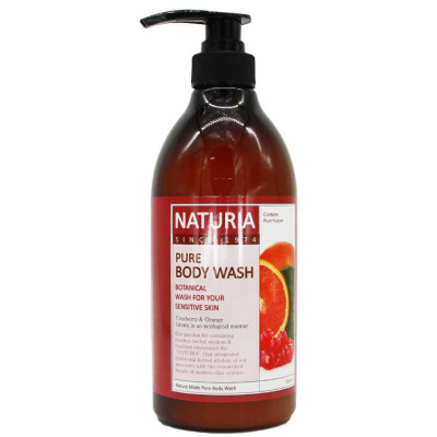 Гель для душа клюква и апельсин Naturia Pure Body Wash Cranberry & Orange