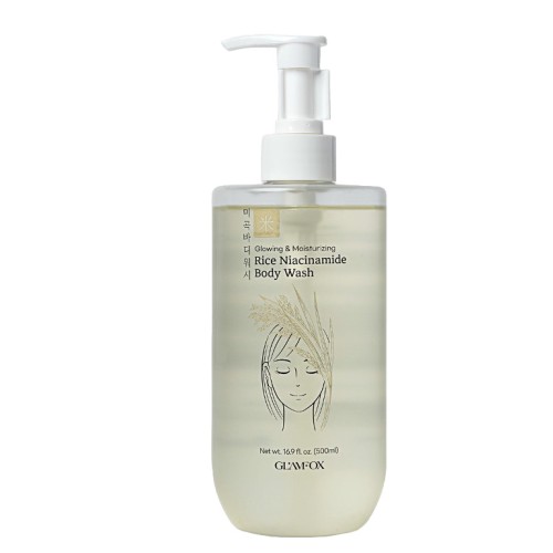 Гель для душа  с рисом и ниацинамидом GLAMFOX Rice Niacinamide Body Wash 500 ml