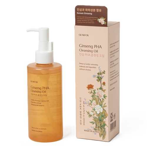 Очищающее масло с женьшенем и коллагеном и PHA кислотами GLAMFOX Ginseng PHA Cleansing Oil 200 ml