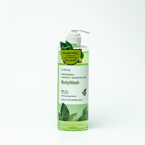 Гель для душа с зеленым чаем для чувствительной кожи GLAMFOX Deep Moisture Green Tea Hyaluronic Acid  Body Wash 750 ml