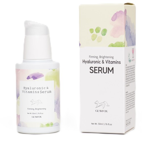 Увлажняющая сыворотка с гиалуроновой кислотой и витаминами GLAMFOX Velvety Shiny Hyaluronic Vitamins Serum 50ml