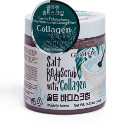 Укрепляющий скраб для тела с коллагеном и гиалуроновой кислотой GLAMFOX Salt Body Scrub with Collagen 500 ml