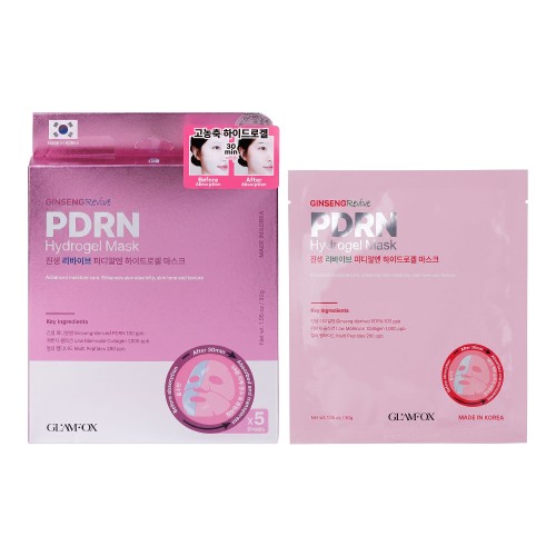 Гидрогелевая маска с женьшенем и PDRN GLAMFOX Ginseng PDRN Hydrogel Mask