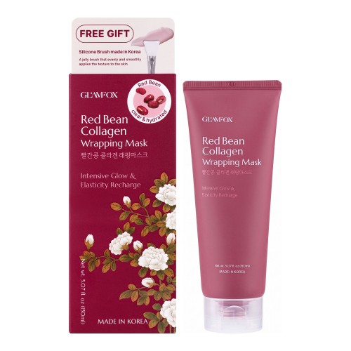 Маска-пленка с красной фасолью и коллагеном GLAMFOX Red Bean Collagen Wrapping Mask Set 