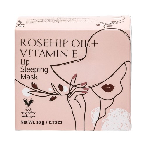  Питательная ночная маска для губ с маслом шиповника и витаминами GLAMFOX Rosehip Oil Vitamin E Lip Sleeping Mask 